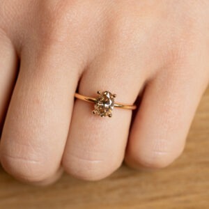 Bague diamant cognac ovale de 1,07ct