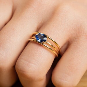 Bague saphir ovale de 1,28ct