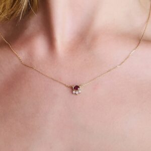 Pendentif rubis de 0,35ct et diamants