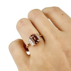 Bague zircon naturel et diamants