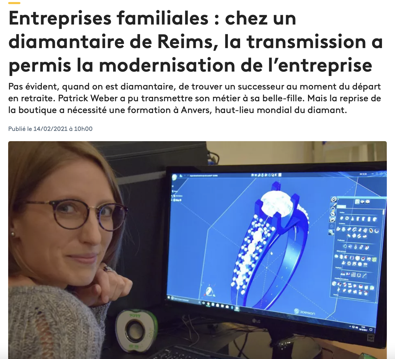 Article sur le site de France 3 Grand Est, publié en 2021