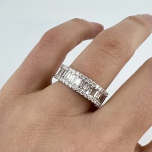 Bague diamants baguettes et brillants