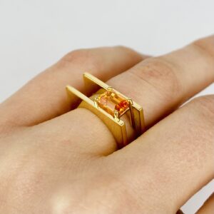 Bague grenat spessartite de 1,49ct