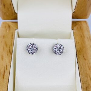 Boucles d'oreilles forme ronde en diamants