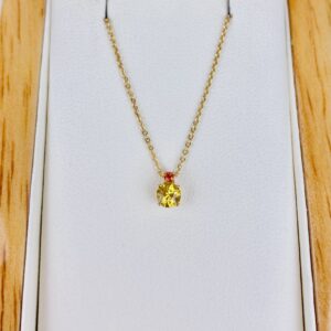 Pendentif saphir jaune et saphir orange